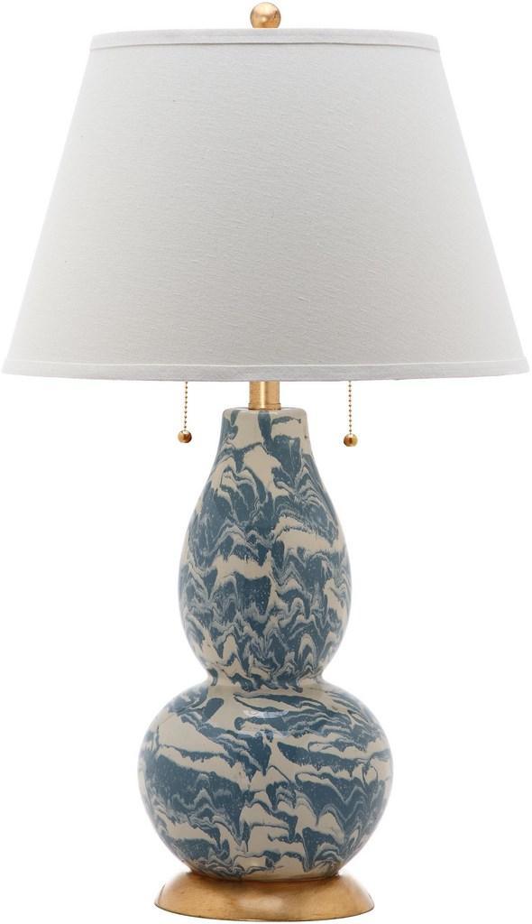 Safavieh Color Swirls Light Blue-White Marbleized Table Lamp