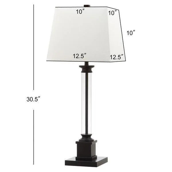 Safavieh Davis English Column Black Iron Table Lamp (Set of 2)