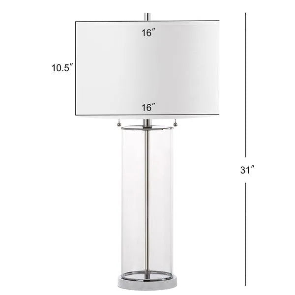 Safavieh Velma Minimalist Glass Column Table Lamp (Set of 2)