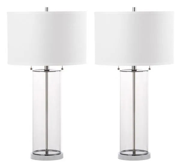 Safavieh Velma Minimalist Glass Column Table Lamp (Set of 2)