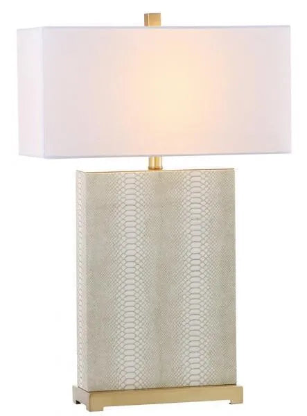 Safavieh Joyce Off-White Faux Leather Table Lamp (Set of 2)