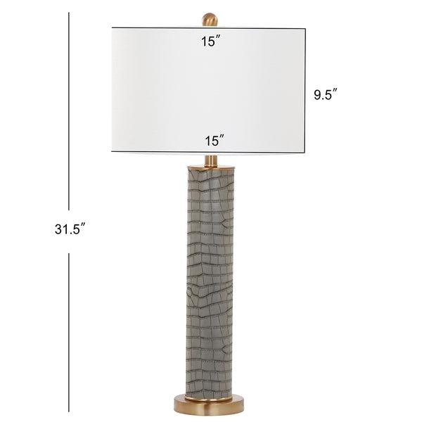 Safavieh Ollie Grey Faux Alligator Table Lamp (Set of 2)