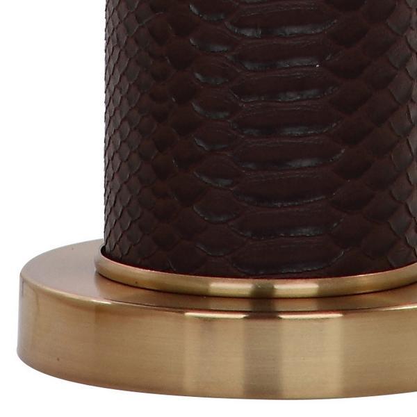 Safavieh London Brown Faux Snakeskin Table Lamp