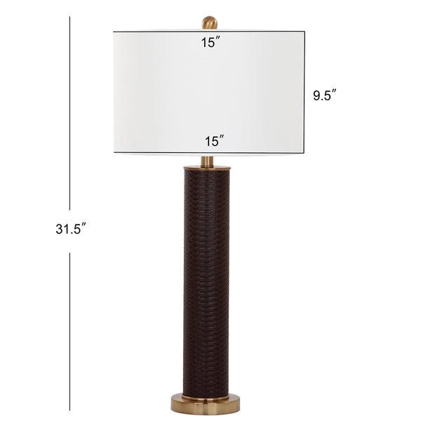 Safavieh London Brown Faux Snakeskin Table Lamp