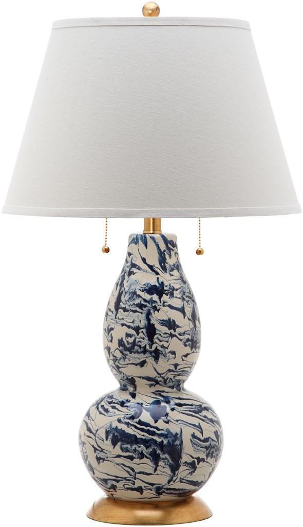 Safavieh Color Swirls Navy-White Marbleized Table Lamp