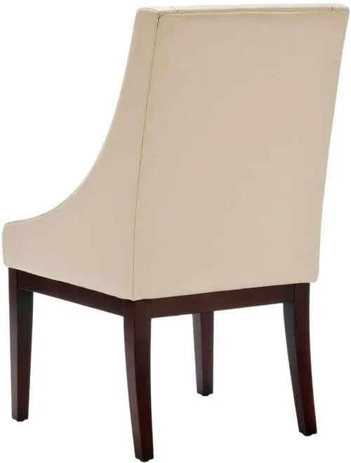 Safavieh Crème Leather Sloping Classic Armchair