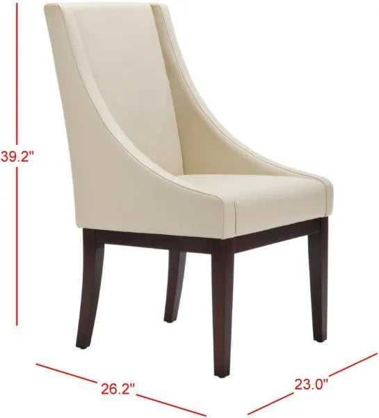 Safavieh Crème Leather Sloping Classic Armchair