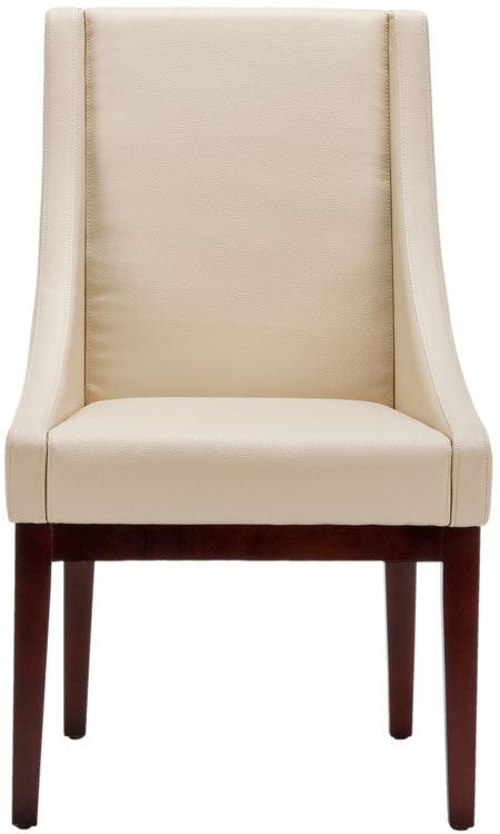 Safavieh Crème Leather Sloping Classic Armchair