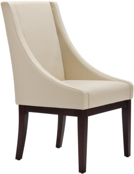 Safavieh Crème Leather Sloping Classic Armchair