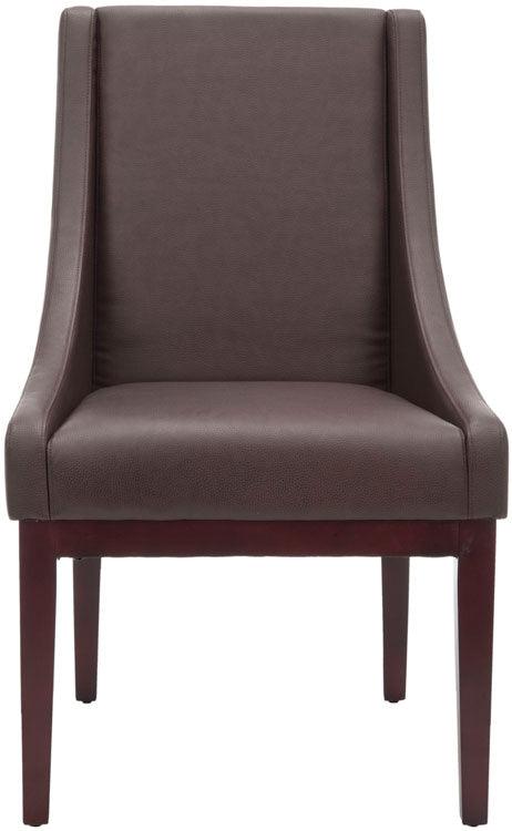 Safavieh Brown Leather Sloping Armchair