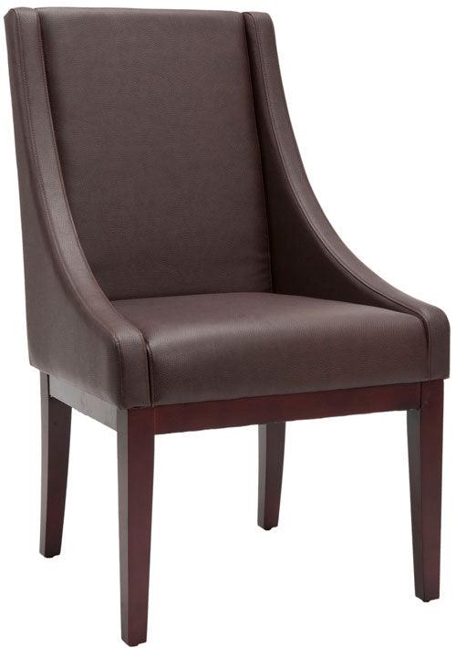 Safavieh Brown Leather Sloping Armchair