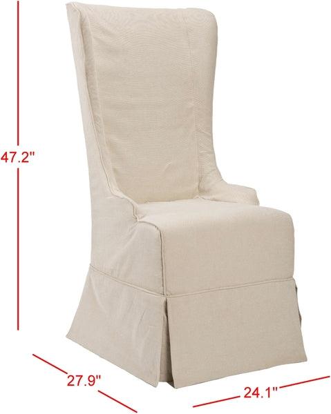 Safavieh Becall Cream Linen Slipcover Dining Chair