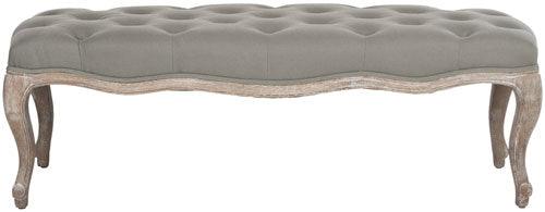 Safavieh Ramsey Sea Mist Linen Tufted Bench