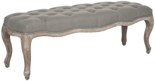 Safavieh Ramsey Sea Mist Linen Tufted Bench