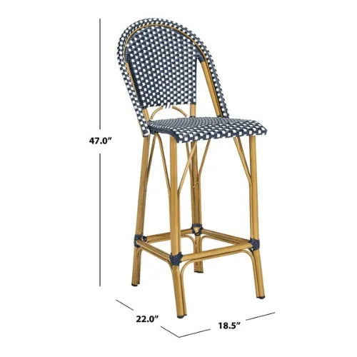 Safavieh Kipnuk Navy-White Indoor Outdoor French Bistro Bar Stool