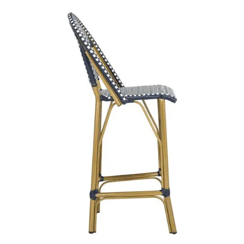 Safavieh Kipnuk Navy-White Indoor Outdoor French Bistro Bar Stool