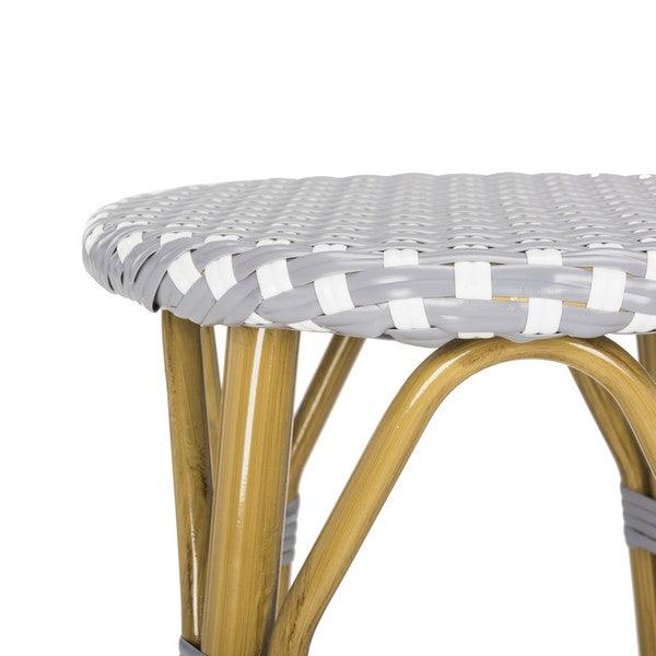 Safavieh Kelsey Grey-White Indoor Outdoor Rattan Bar Stool