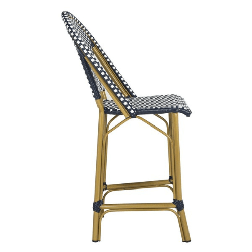 Safavieh Gresley Navy-White Indoor Outdoor French Bistro Counter Stool