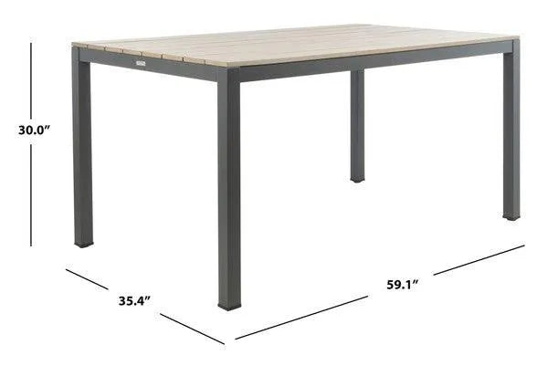 Safavieh Beldan Minimalist Distressed Taupe Outdoor Dining Table