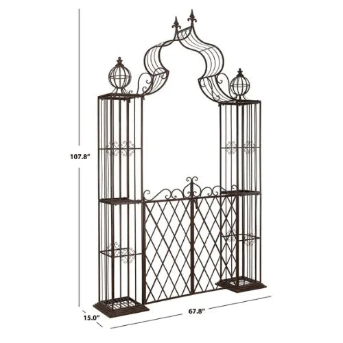 Safavieh Beatrix Rustic Brown Iron Outdoor Garden Arbor