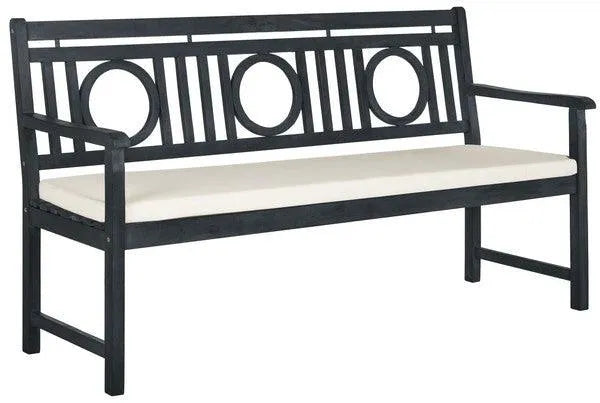 Safavieh Montclair Slate British Garden Bench w/ Cushion