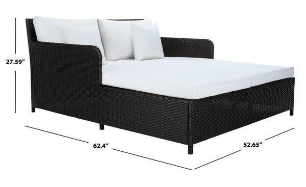 Safavieh Cadeo Black Wicker Poolside Daybed