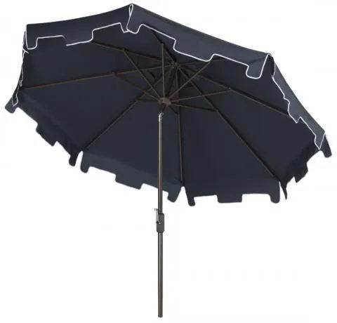 Safavieh Zimmerman Navy Crank Market Umbrella With Flap (9ft)