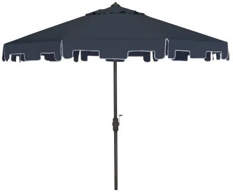 Safavieh Zimmerman Navy Crank Market Umbrella With Flap (9ft)