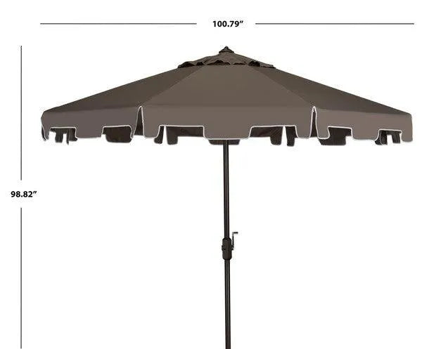 Safavieh Zimmerman Grey Crank Umbrella With Flap (9ft)