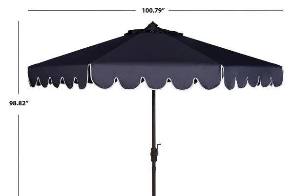 Safavieh Venice Navy Scalloped Modern Auto Tilt Crank Umbrella (9ft)