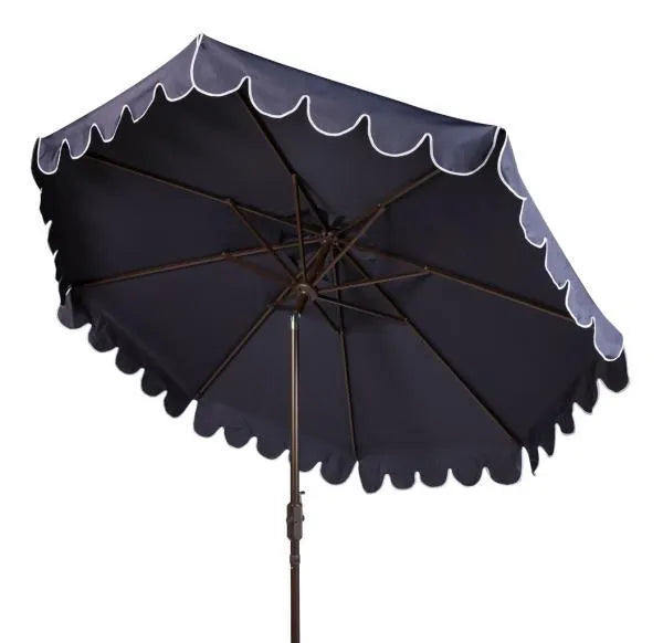 Safavieh Venice Navy Scalloped Modern Auto Tilt Crank Umbrella (9ft)