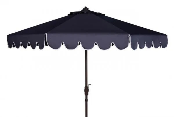 Safavieh Venice Navy Scalloped Modern Auto Tilt Crank Umbrella (9ft)