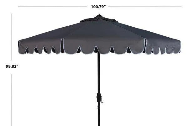 Safavieh Venice  Taupe Scalloped Auto Tilt Crank Umbrella (9ft)