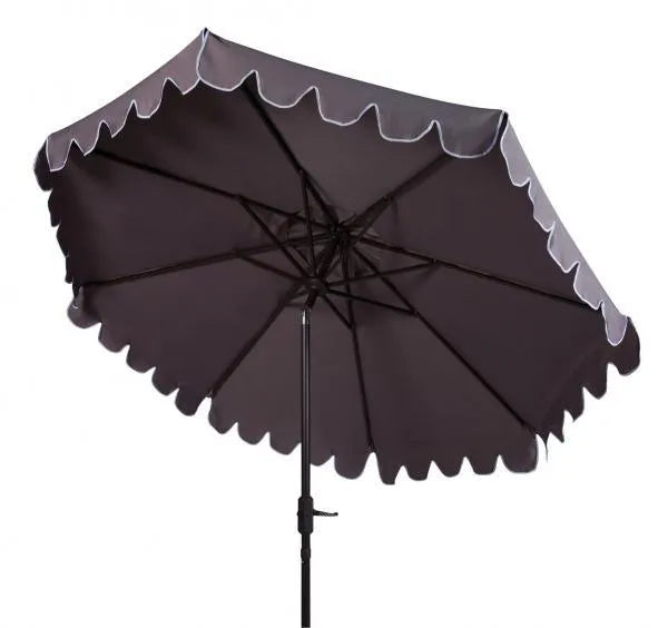 Safavieh Venice  Taupe Scalloped Auto Tilt Crank Umbrella (9ft)