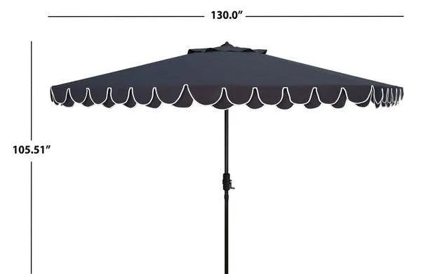 Safavieh Elegant Valance Navy-White Round Umbrella (11ft)