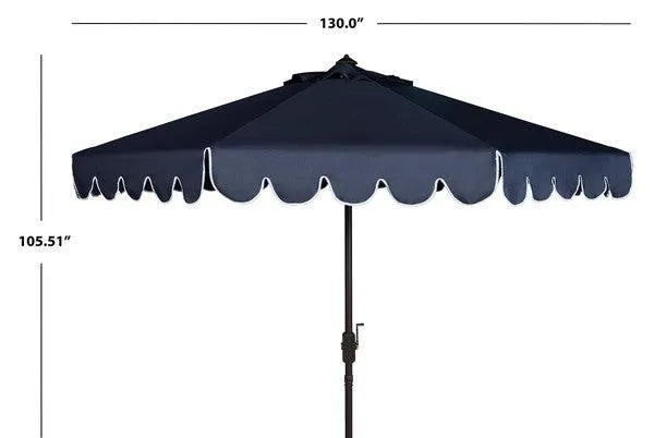 Safavieh Venice Navy-White Round Crank Umbrella (11ft)