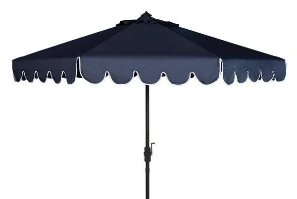 Safavieh Venice Navy-White Round Crank Umbrella (11ft)