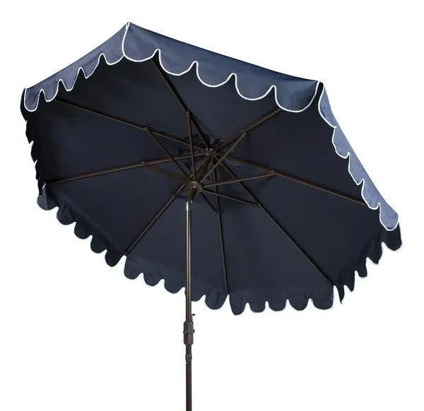 Safavieh Venice Navy-White Round Crank Umbrella (11ft)