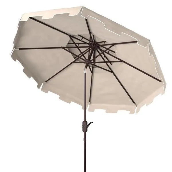 Safavieh Zimmerman White-Beige Double Top Market Umbrella (9ft)