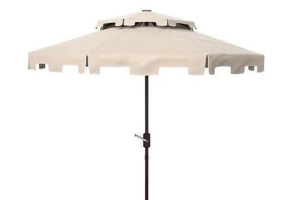 Safavieh Zimmerman White-Beige Double Top Market Umbrella (9ft)