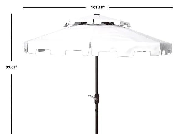 Safavieh Zimmerman White Crank Umbrella With Flap (9ft)