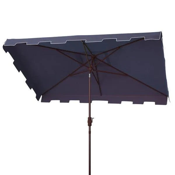 Safavieh Zimmerman Navy-White Classic Rectangular Market Umbrella