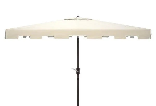 Safavieh Zimmerman Beige-White Classic Rectangular Market Umbrella