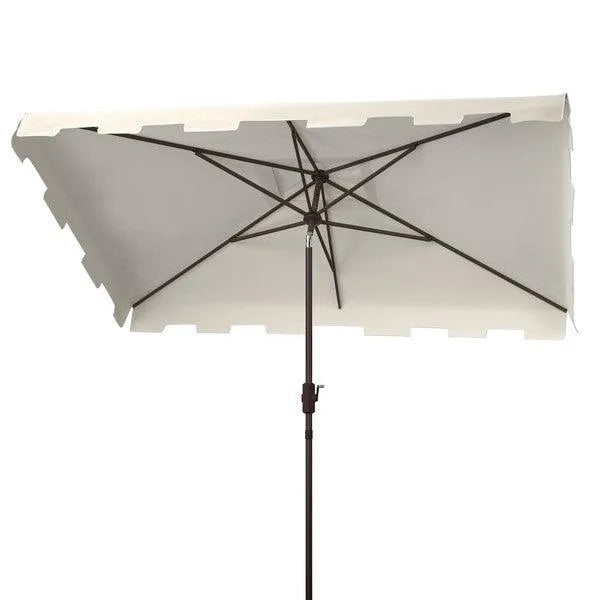 Safavieh Zimmerman Beige-White Classic Rectangular Market Umbrella