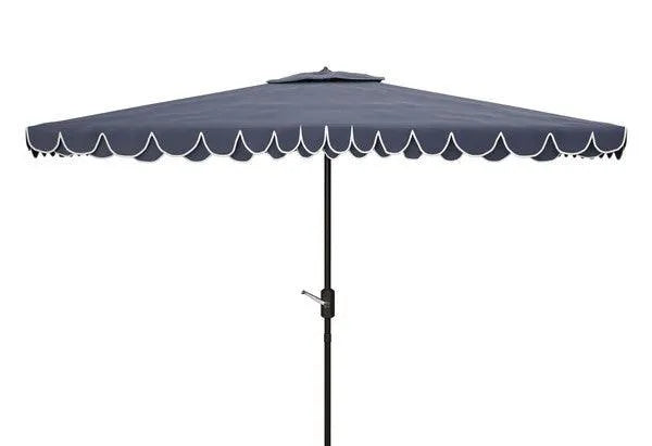 Safavieh Elegant Valance Navy-White Rectangular Lounge Umbrella