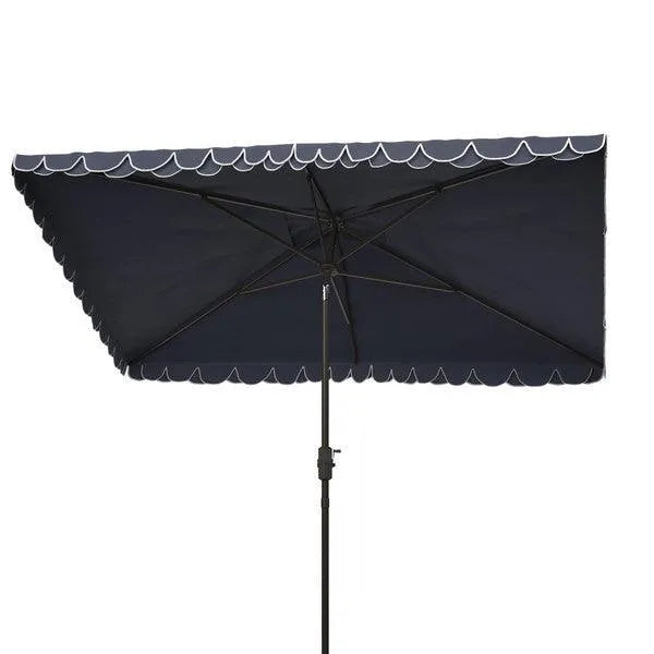 Safavieh Elegant Valance Navy-White Rectangular Lounge Umbrella