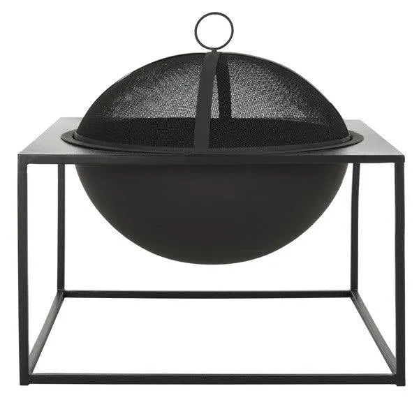 Safavieh Leros Black Contemporary Square Fire Pit