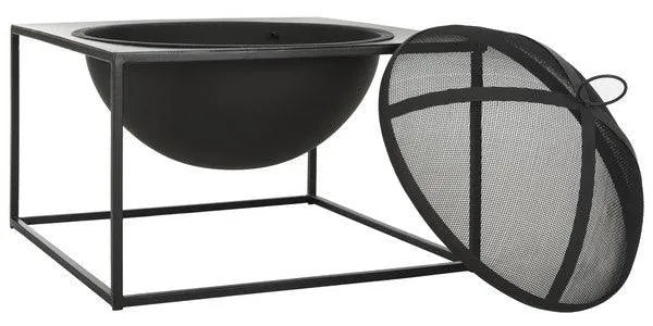 Safavieh Leros Black Contemporary Square Fire Pit