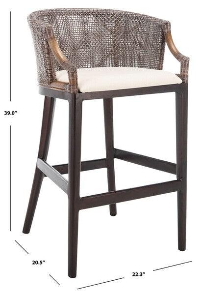 Safavieh Brando Mahogany Rattan Bar Stool