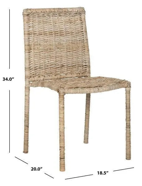 Safavieh Makassar Grey Rattan Side Chair